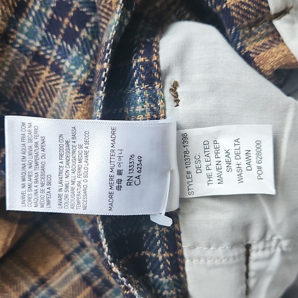 NWT Mother Denim Pleated Maven Prep Sneak Trousers In Delta Dawn Plaid size 30 - Picture 6 of 9